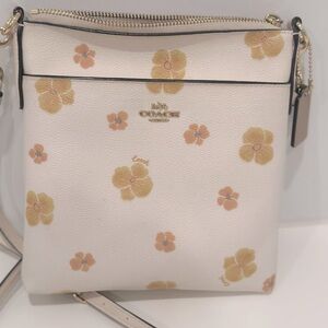 Coach White Floral Crossbody Purse - OS